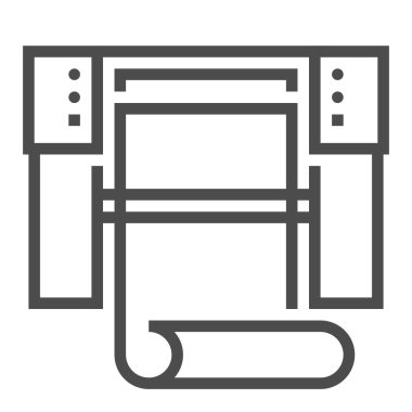 Yazdırma endüstrisi, kare çizgi vektör simgesi.