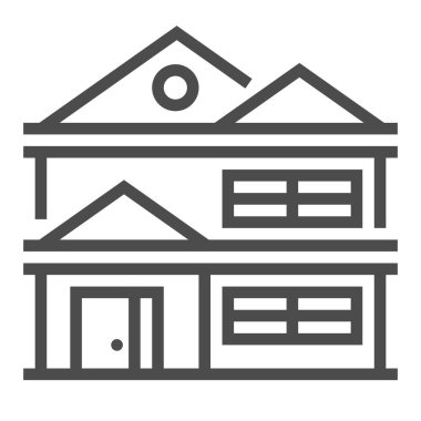 Emlak endüstrisi, kare çizgi vektör simgesi.