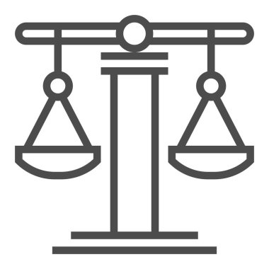 Adalet kare çizgi vektör simgesi.