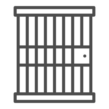 Hapishane kare çizgi vektör simgesi.