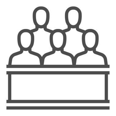 Jüri kare çizgi vektör simgesi.