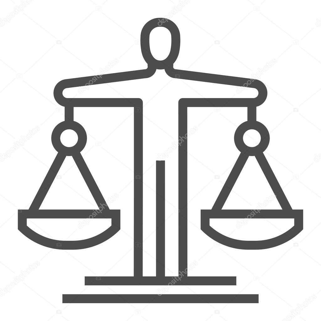 Human rights law square line vector icon.