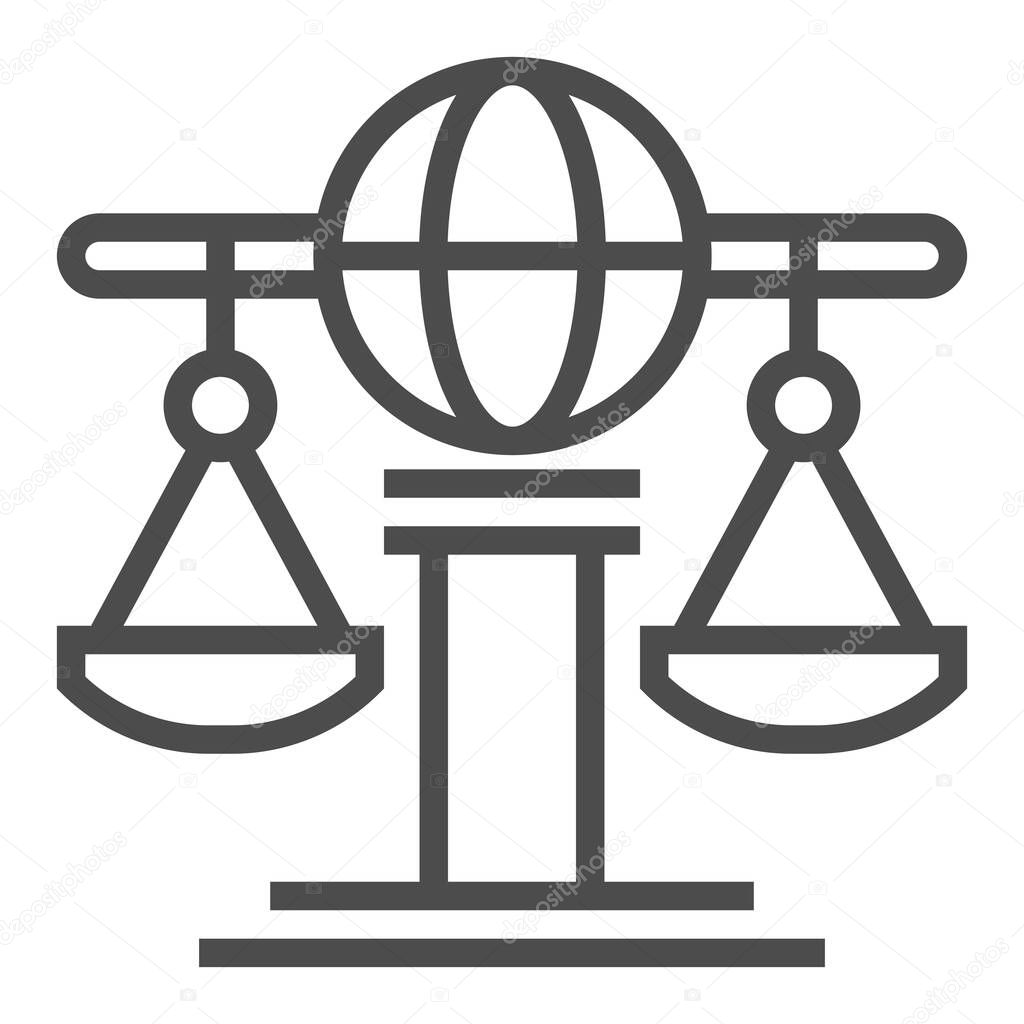 International Law square line vector icon.