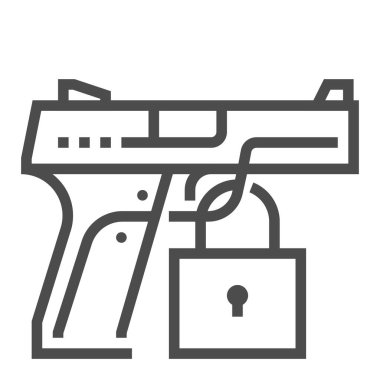 Sivil silah kare vektör çizgisi simgesi.