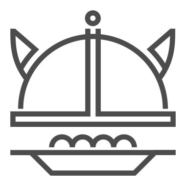 İsveç mutfağı, kare çizgi vektör simgesi.