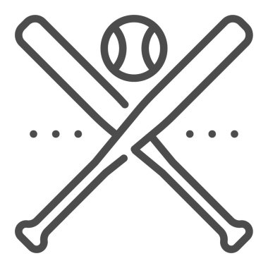 Beyzbol, kare çizgi vektör simgesi.