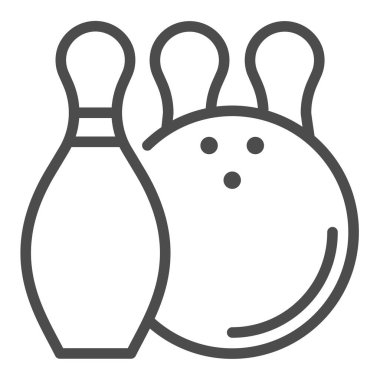 Bowling, kare satır vektör simgesi.