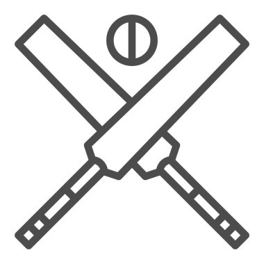 Kriket, kare çizgi vektör simgesi.