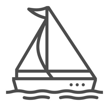 Yelken, kare çizgi vektör simgesi.