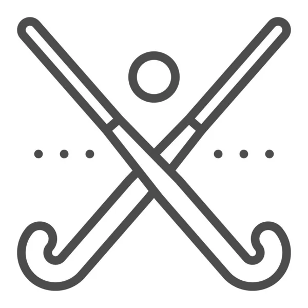 Hockey Square Line Vector Icon — 스톡 벡터