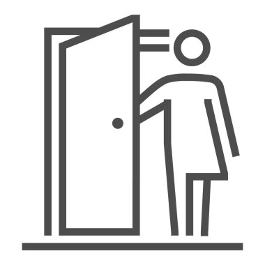 Lgbt tuvaleti, kare satır vektör simgesi