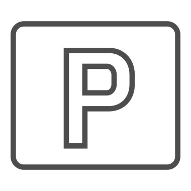 Park alanı, kare çizgi vektör simgesi