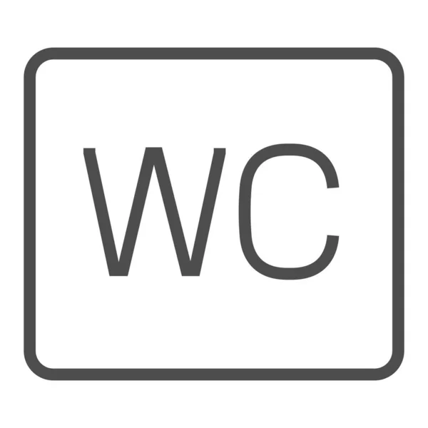 Wc段ボール 正方形のラインベクトルアイコン — ストックベクタ