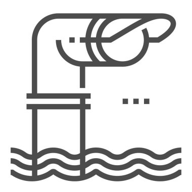 Periskop, kare çizgi vektör simgesi