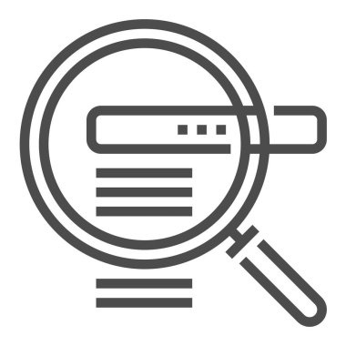 Arama web sitesi, kare satır vektör simgesi