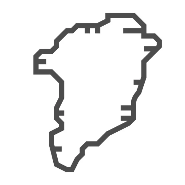 Groenlandia Icona Vettoriale Linea Quadrata — Vettoriale Stock