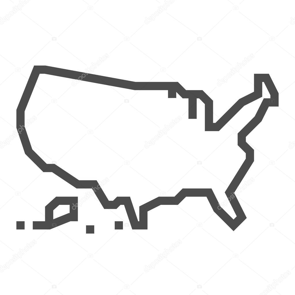 Usa, square line vector icon