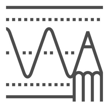 Ses dalgası simgesi, kare çizgi vektör simgesi.