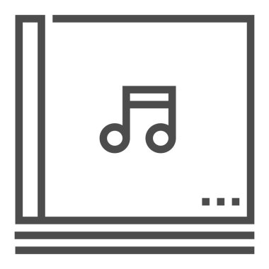 Müzik kitaplığı simgesi, kare satır vektör simgesi.