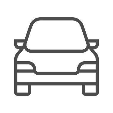 Araba simgesi, kare çizgi vektör simgesi.