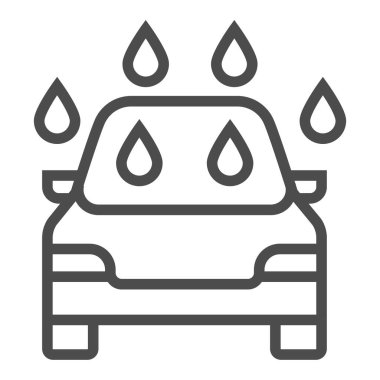 Araba yıkama simgesi, kare çizgi vektör simgesi.