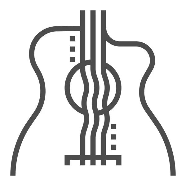 Guitar Icon Square Line Vector Icon — Stock Vector