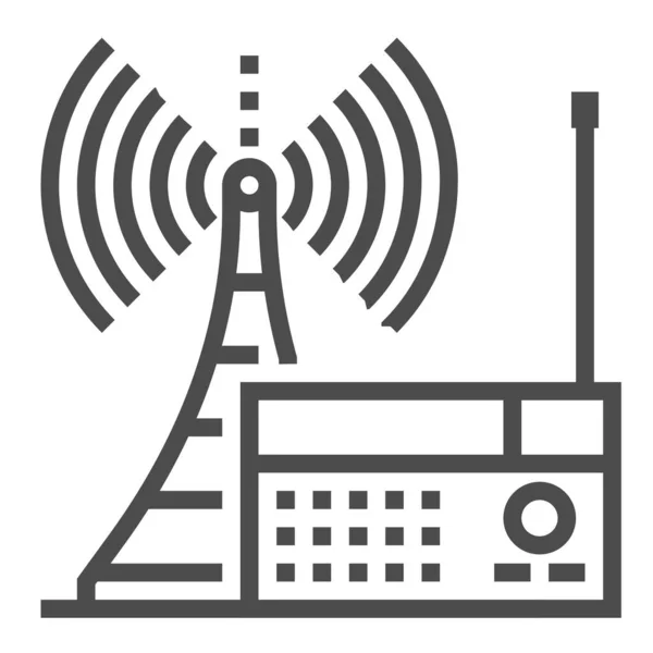 Icône Radio Icône Vectorielle Ligne Carrée — Image vectorielle