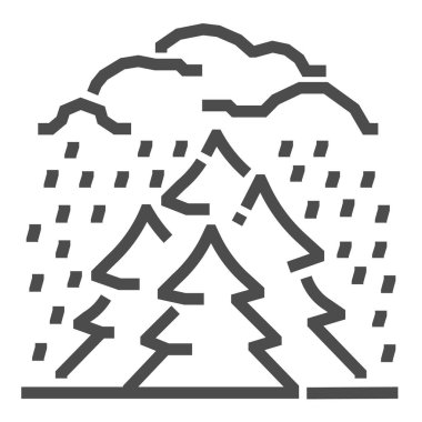 Yağmur, kare çizgi vektör simgesi.