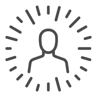 Ayın çalışanı, kare çizgi vektör simgesi.