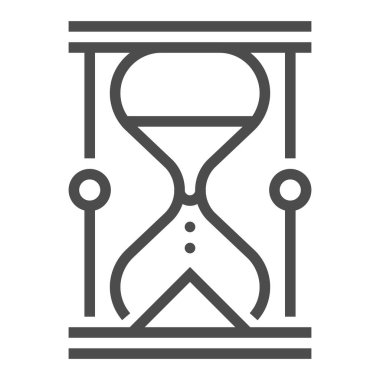 Kum zamanlayıcı, kare çizgi vektör simgesi.