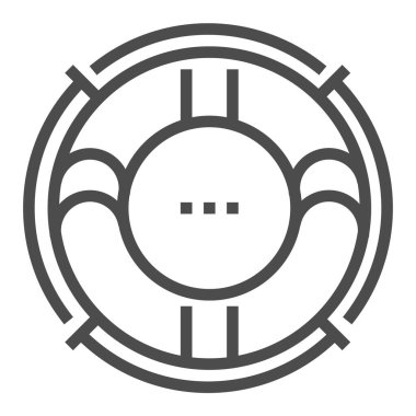 Yaşam şamandırası, kare çizgi vektör simgesi.