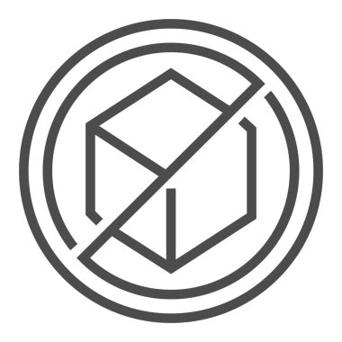 Şekersiz, kare çizgi vektör simgesi.