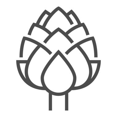 Enginar, kare çizgi vektör simgesi.