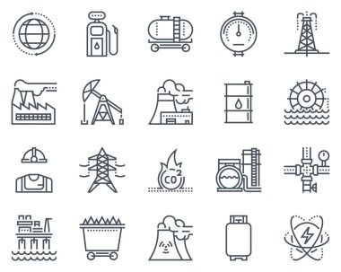 Energy industry icon set