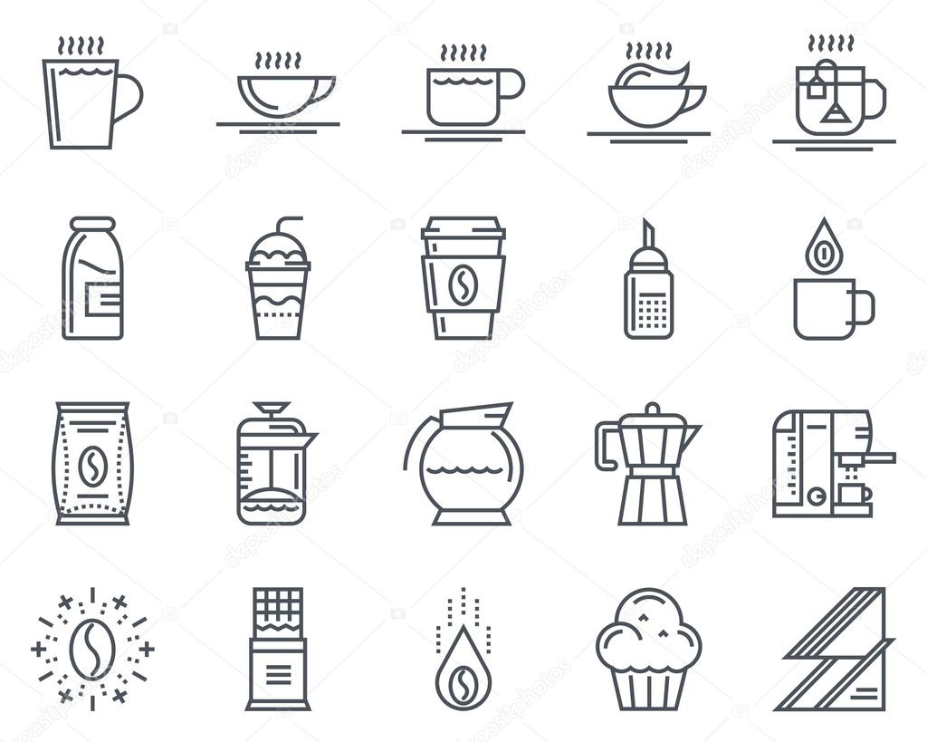 Coffee icon set