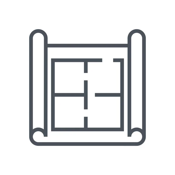 House plan, wireframe icon — 스톡 벡터