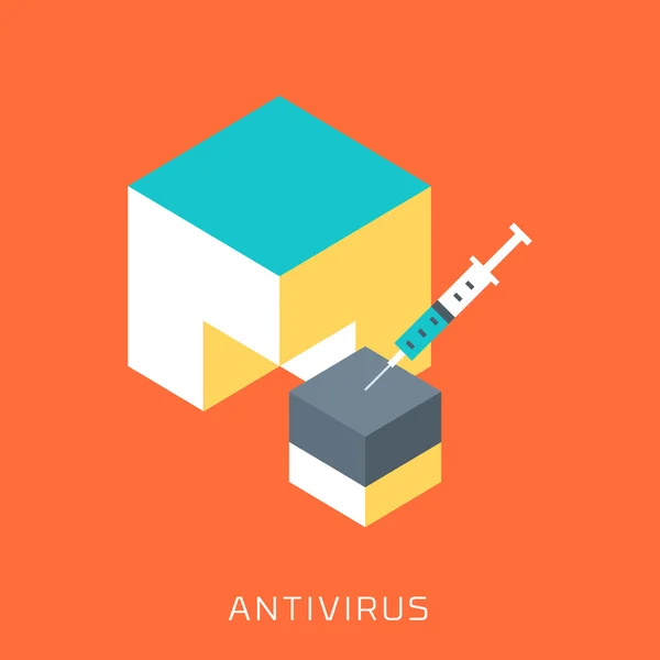Antivirus, estilo plano, colorido, icono de vector — Vector de stock