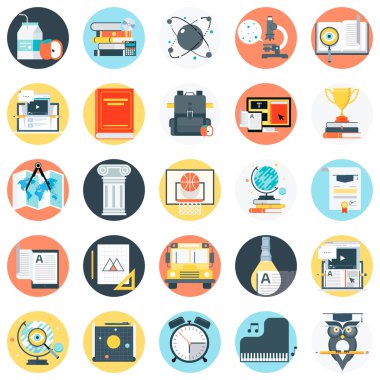 Education theme icon set