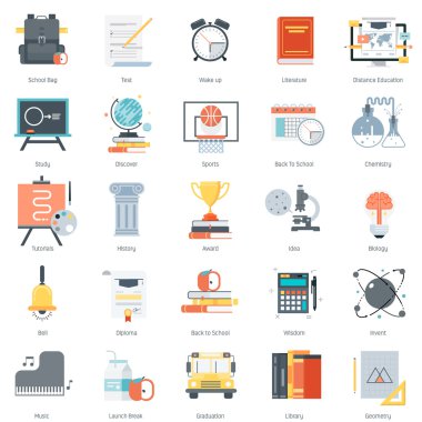Education theme icon set