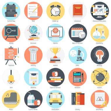 Education theme icon set