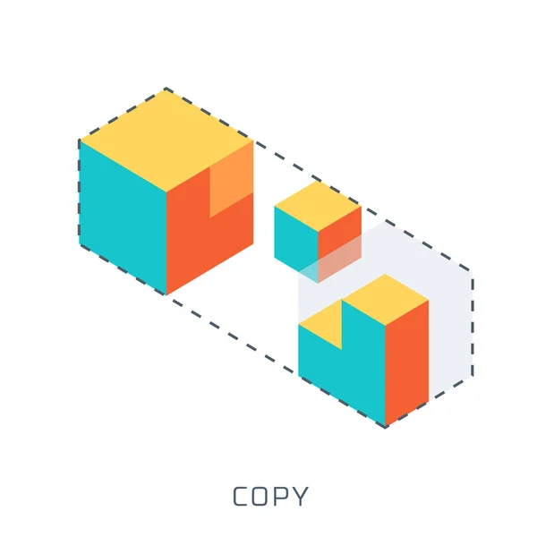 Copiar, estilo plano, colorido, icono de vector — Archivo Imágenes Vectoriales