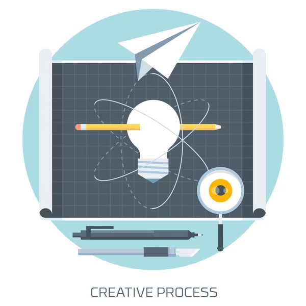 Processus créatif Icône vectorielle élégante, minimale et entièrement modifiable — Image vectorielle