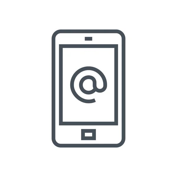 Teléfono móvil, en caja, recibir el icono de correo — Vector de stock