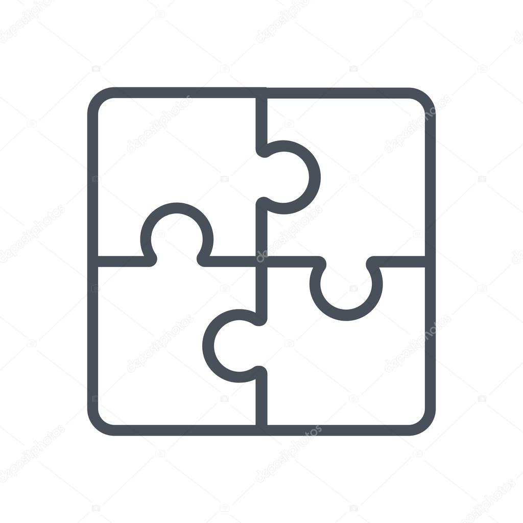 Jigsaw puzzle, business solution icon 