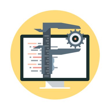 Tema, düz stil, renkli, vektör simge sabitleme hata