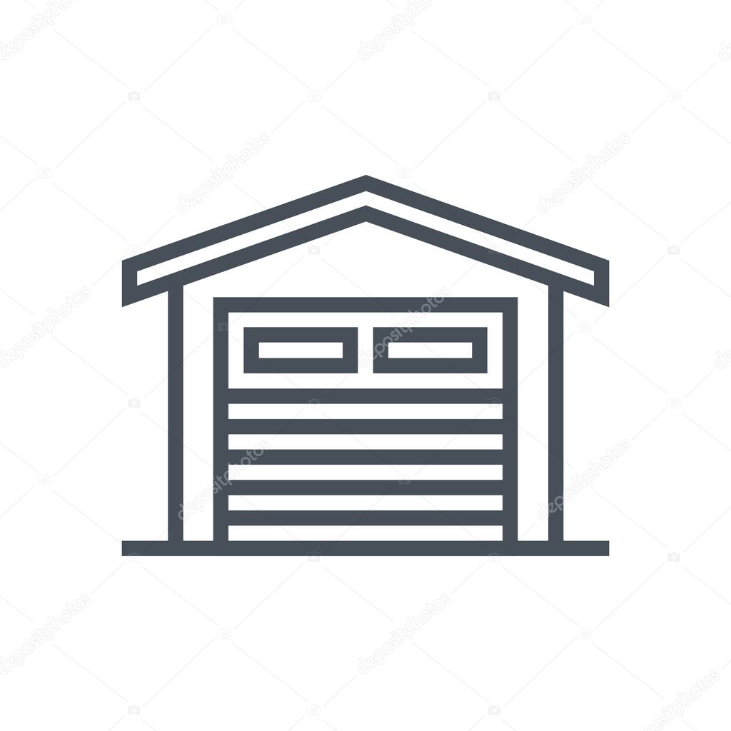 Garage line vector icon