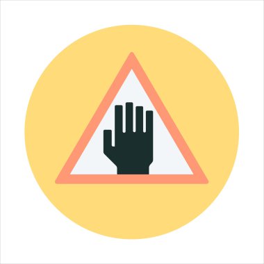 Forbidden area, beware flat style colorful, vector icon clipart