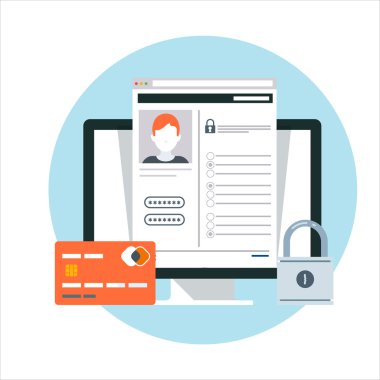 Security, account theme, flat style, colorful, vector icon for i