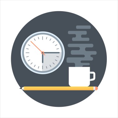 Lunch break theme, flat style, colorful, vector icon