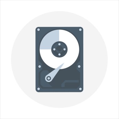 Hard drive theme, flat style, colorful, vector icon